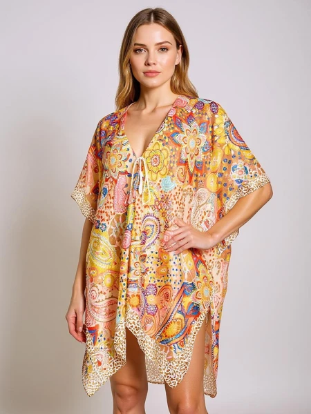 Pareo Afrodyta Royalfashion – robe de plage colorée avec col en V