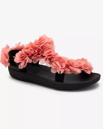Royalfashion Sandales femmes corail avec fleurs Alferroy