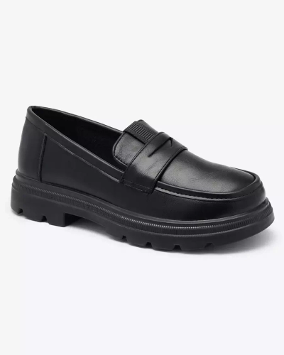 OUTLET Mocassins en cuir écologique noir pour femmes Raffivo - Footwear