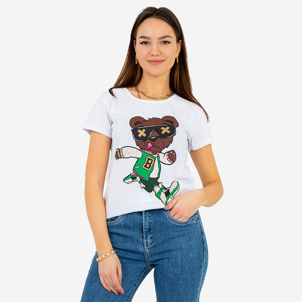 T-shirt imprimé blanc pour femme - Vêtements