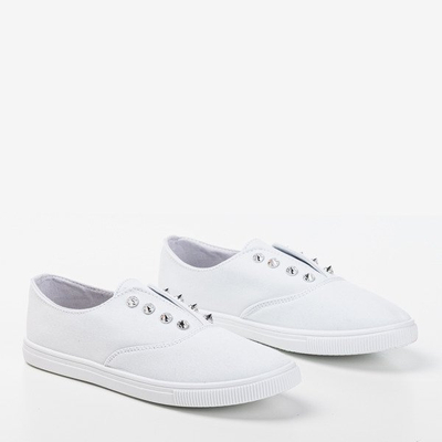 Sneakers blanches avec clous Odila - Chaussures 1