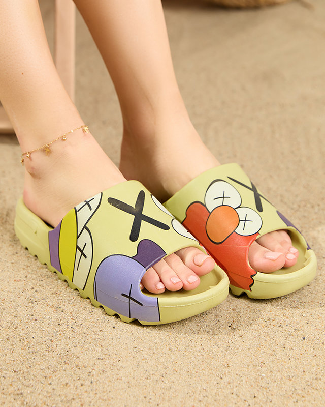 OUTLET Chaussons femme verts par Elmino - Chaussures