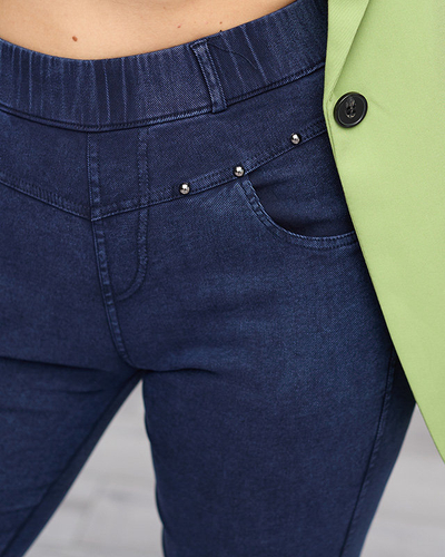 Tregging femme bleu marine à strass - Vêtements