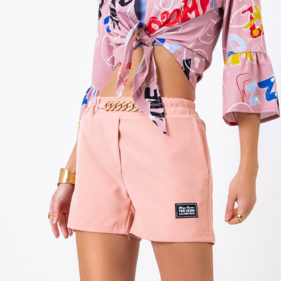Short rose pour femme avec chaîne en chaîne - Vêtements