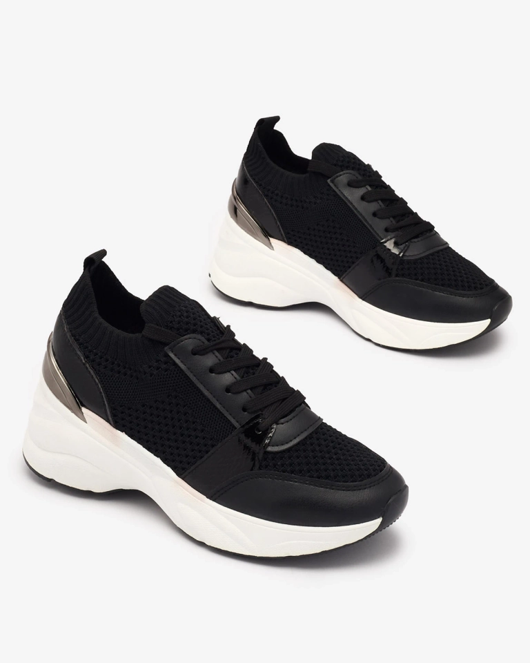 Chaussures de sport à talon pour femmes, noires Ezetta- Footwear