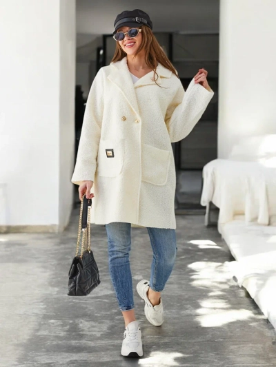 Manteau Royalfashion pour femmes ressemblant à un manteau en peau de mouton