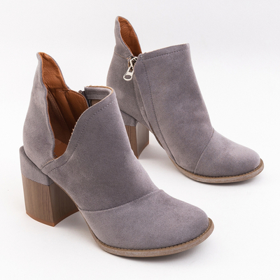 Botines pour Femmes Luna Gris Tourterelle en Cuir Élégantes pour l'Automne