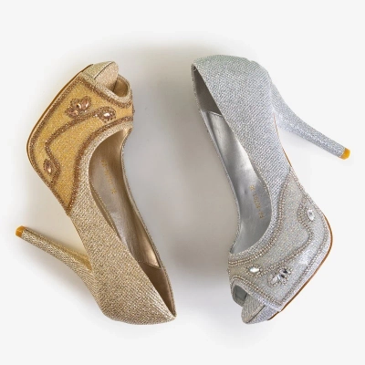 Escarpins femme dorés avec ornements Maniza - Footwear