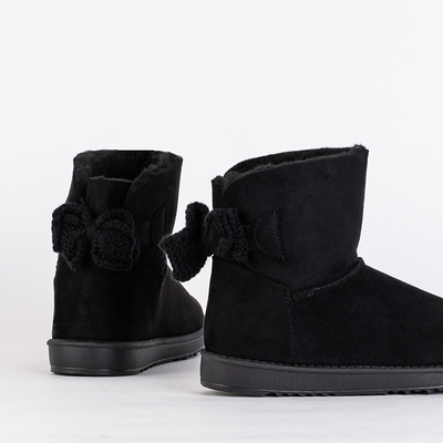 Bottes de neige en daim écologique noir Giorii - Chaussures