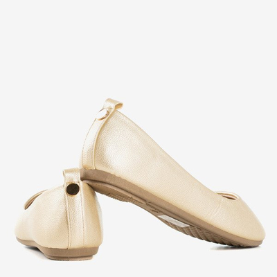 Ballerine femme dorée en éco-cuir Nastis - Chaussures 1