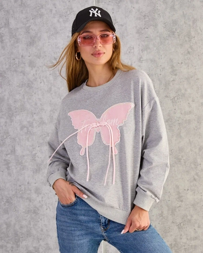 Royalfashion Sweat-shirt en coton à imprimé fin pour femme