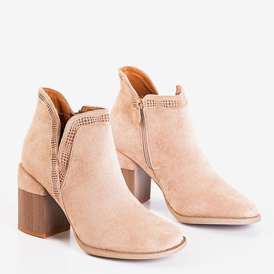Bottes marron clair à talon carré Lemere - Footwear