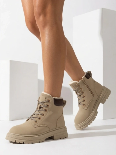 Royalfashion Bottes de trappeur isolées pour femme, gris-brun Radoras