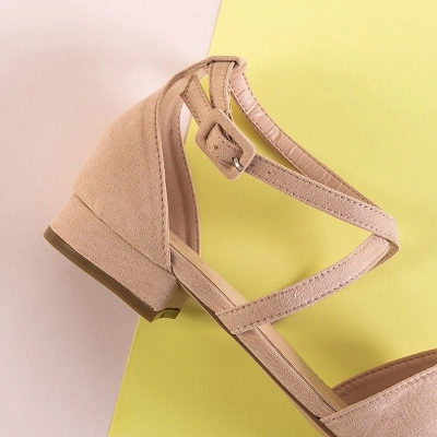 OUTLET Ballerines femme beiges à talons plats Lerma - Chaussures