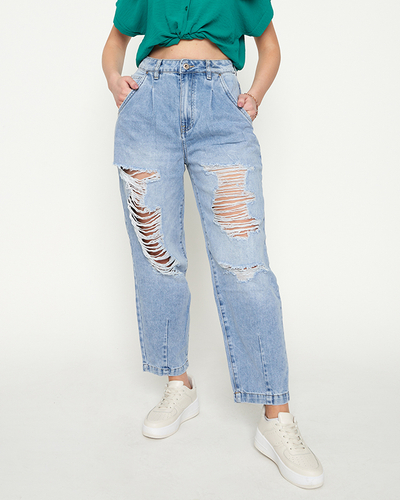Jean déchiré bleu clair pour femme - Vêtements