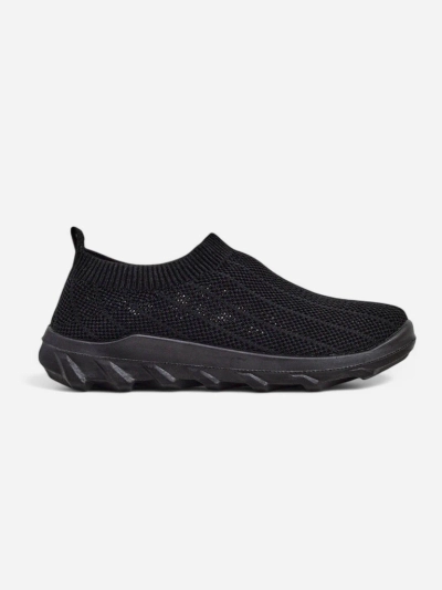 Baskets pour femmes Andromeda Nero – chaussures textiles noires légères à semelle plate