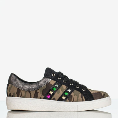 Sneakers camouflage ornées de clous colorés Strong Army - Chaussures 1