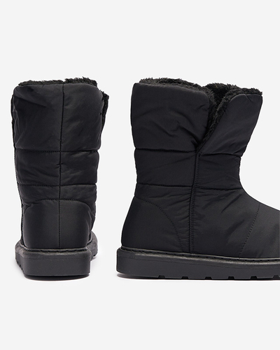 Bottes noires pour femmes a'la bottes de neige Kalioli- Footwear