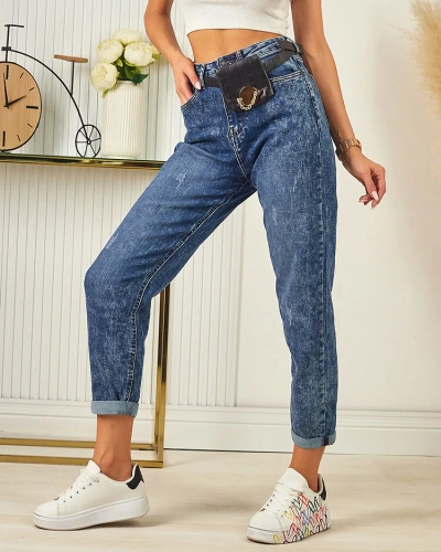 Royalfashion Jeans mom en coton pour femme