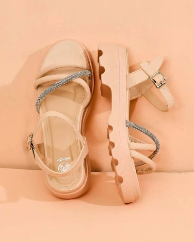 Royalfashion Sandales à zircon pour femmes Ofavle