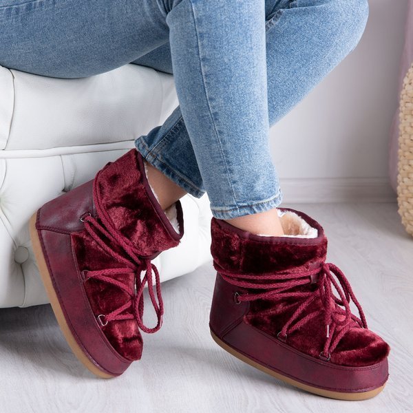 Bottes de neige à plateforme bordeaux - Chaussures