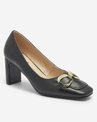 Escarpins noirs de style mocassin pour femmes Cancoro- Footwear