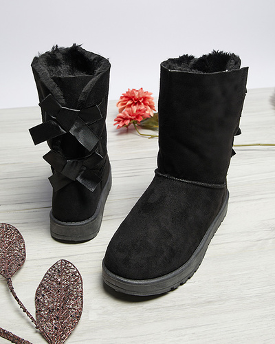 Bottes de neige noires pour femmes avec nœuds Massap - Footwear