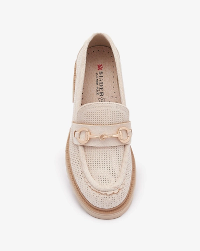 Mocassins ajourés crème pour femme avec chaîne Imerila - Chaussures