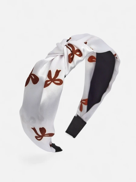 Royalfashion Bandeau pour cheveux en satin avec tressage et imprimé