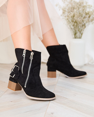 Royalfashion Bottes à talons décorées en noir Zerta