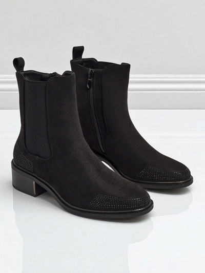 Bottines femme en éco-daim ornées de strass TangleMist