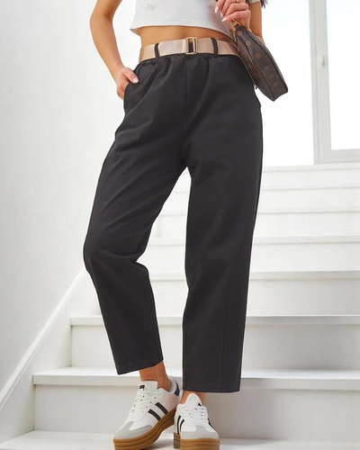 Pantalons en tissu droit pour femmes Royalfashion en coton