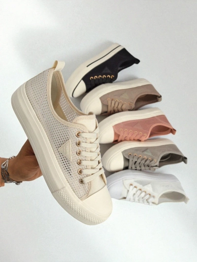 Baskets beiges pour femmes Callista Mesh – talon plat, collection Été Automne