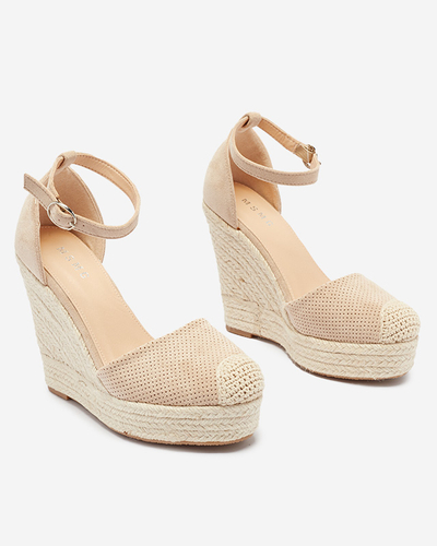 Royalfashion Beige Sandales à plateforme Meylasi pour femme