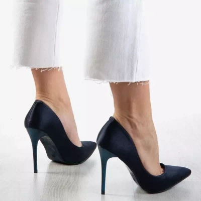 Escarpins en satin bleu marine pour femmes Gold Star - Footwear