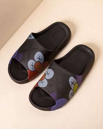 Pantoufles noires pour femmes par Elmino - Chaussures
