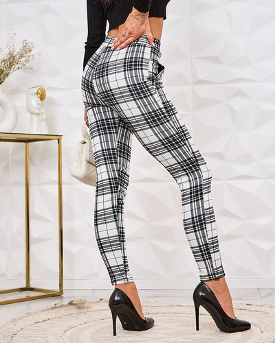 Royalfashion Teggings femme à carreaux réchauffés