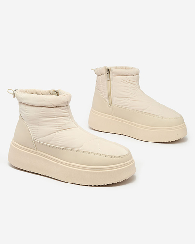 Royalfashion Bottes de neige pour femme de couleur beige Fopinia