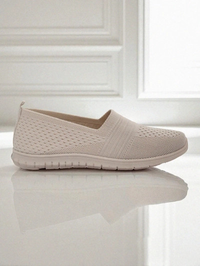 Mocassins pour Femmes Callista Beige en Tissu Respirant Printemps Été
