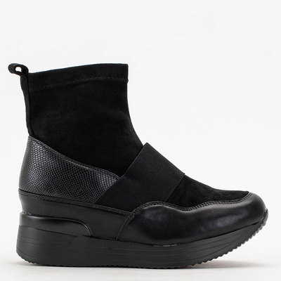 Bottines slip-on femme noires avec embossage Keleda - Chaussures