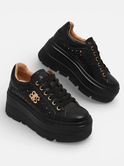 Baskets de sport ajourées en cuir naturel pour femmes Atelle