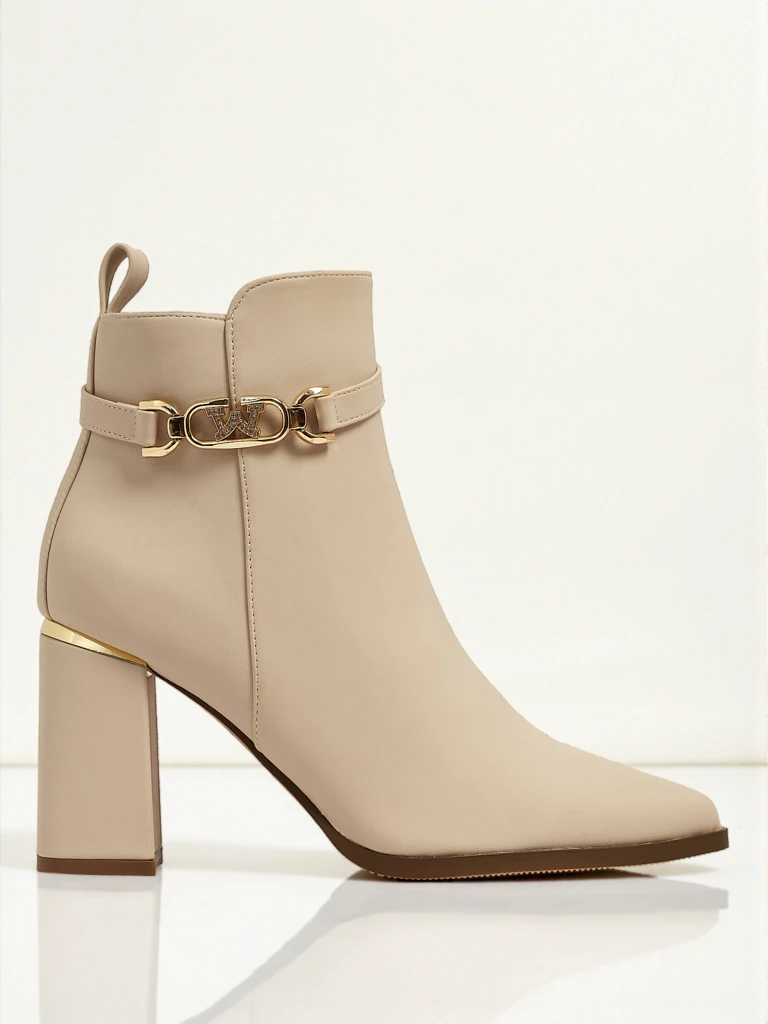 Bottines femme éco suède à talon bloc Ostirena