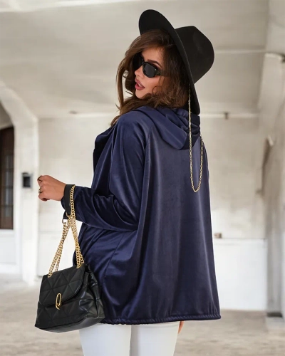 Royalfashion Sweat à capuche dézippée pour femme