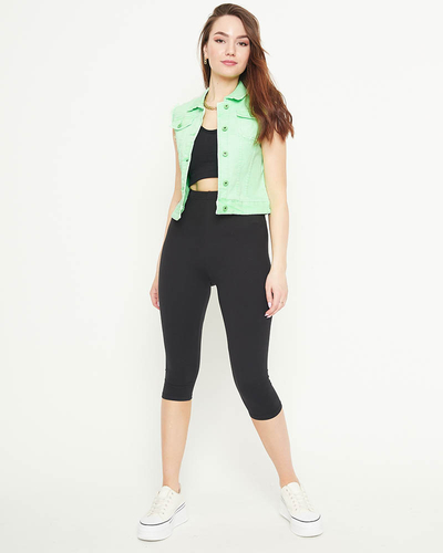 Gilet en jean vert pour femme - Vêtements