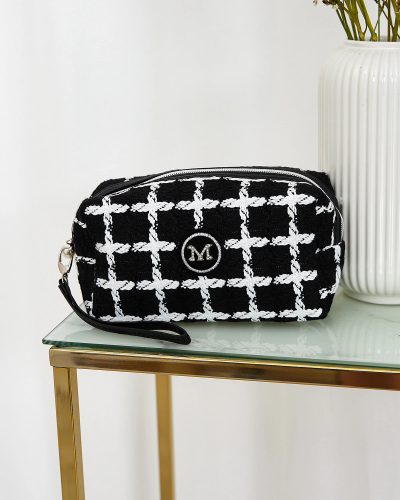 Royalfashion Sac à cosmétiques noir à carreaux pour femmes