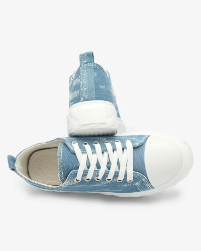 Royalfashion Baskets en denim bleu pour femme avec frottement Nerolera