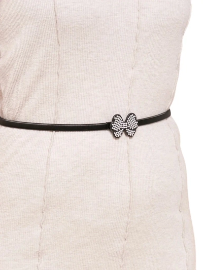 Ceinture noire pour femme Melina avec nœud en métal style latino glam