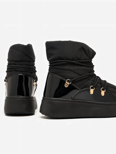 Royalfashion Bottes de neige à enfiler pour femme en noir Dabenda