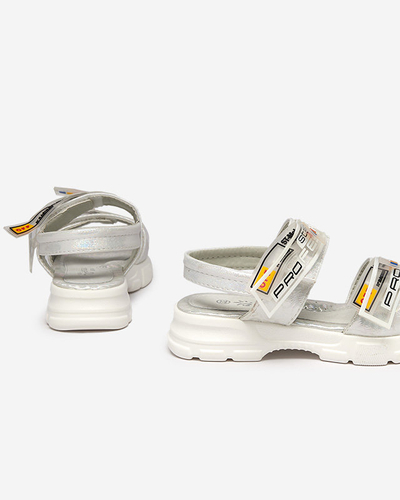 Sandales blanches pour enfants fermées par velcro Keris - Chaussures
