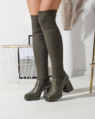 Bottes montantes vert foncé pour femmes Sarioga - Footwear